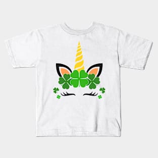 St Patrick's Day Unicorn Kids T-Shirt